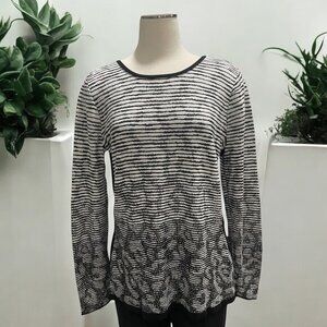 Zozo Womens XL Striped Long Sleeve Button Detail Sweater Casual Lightweight Fall